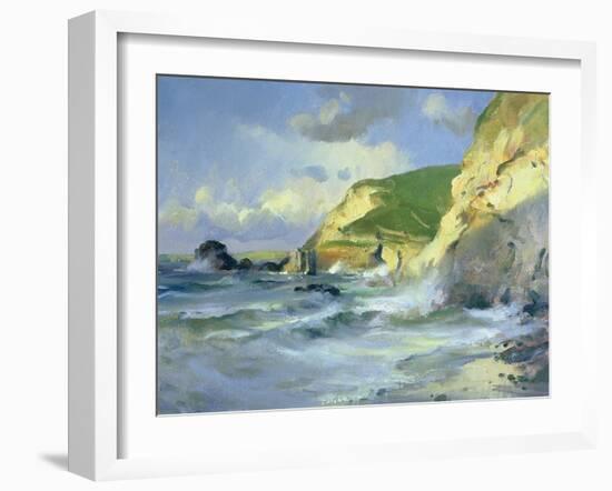 Cliffs at St. Agnes-Trevor Chamberlain-Framed Giclee Print