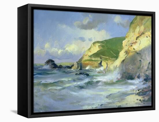 Cliffs at St. Agnes-Trevor Chamberlain-Framed Premier Image Canvas