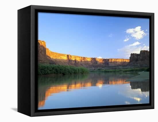 Cliffs at Sunrise Along Green River at Mineral Bottom, Utah, USA-Scott T. Smith-Framed Premier Image Canvas