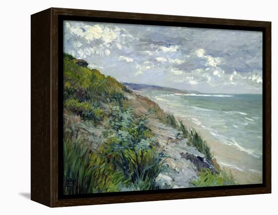 Cliffs by the Sea at Trouville-Gustave Caillebotte-Framed Premier Image Canvas