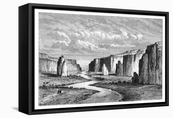 Cliffs in the Yellow Earth, North of Tai-Yeun, Shanxi, China, 1895-Armand Kohl-Framed Premier Image Canvas