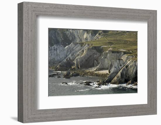 Cliffs Near Ashleam, Achill Island, County Mayo, Connacht, Republic of Ireland-Gary Cook-Framed Photographic Print