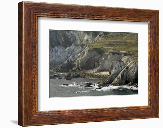 Cliffs Near Ashleam, Achill Island, County Mayo, Connacht, Republic of Ireland-Gary Cook-Framed Photographic Print