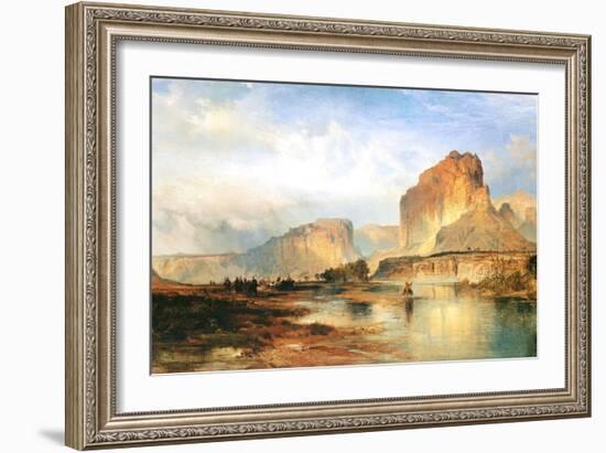 Cliffs of Green River-Thomas Moran-Framed Art Print