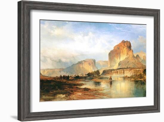 Cliffs of Green River-Thomas Moran-Framed Art Print