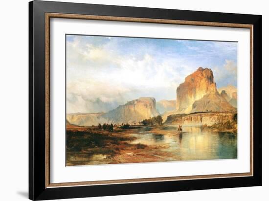 Cliffs of Green River-Thomas Moran-Framed Art Print