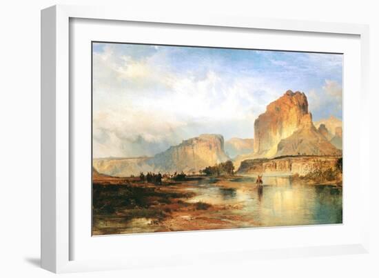 Cliffs of Green River-Thomas Moran-Framed Art Print