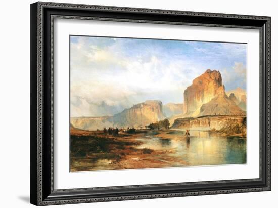 Cliffs of Green River-Thomas Moran-Framed Art Print