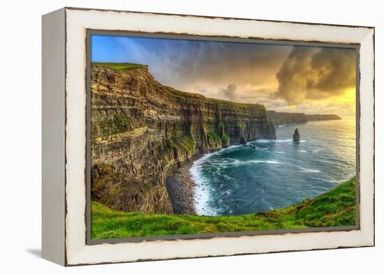 Cliffs of Moher at Sunset, Co. Clare, Ireland-Patryk Kosmider-Framed Premier Image Canvas