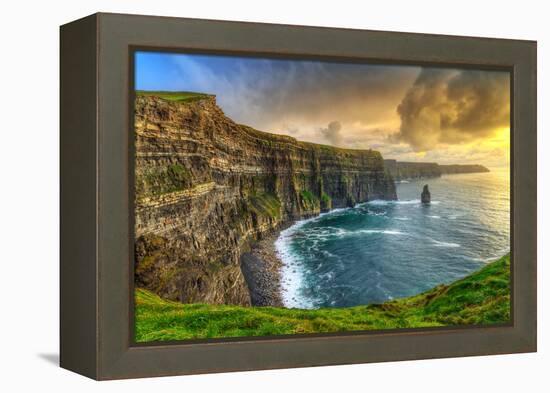 Cliffs of Moher at Sunset, Co. Clare, Ireland-Patryk Kosmider-Framed Premier Image Canvas