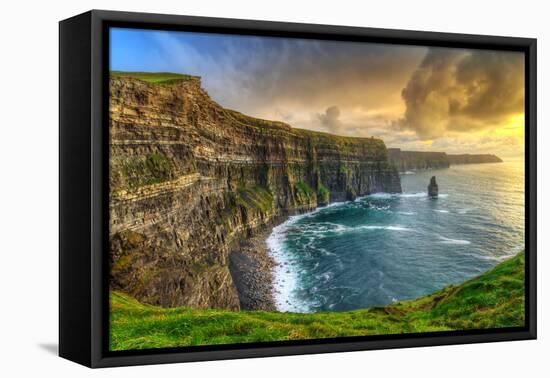 Cliffs of Moher at Sunset, Co. Clare, Ireland-Patryk Kosmider-Framed Premier Image Canvas