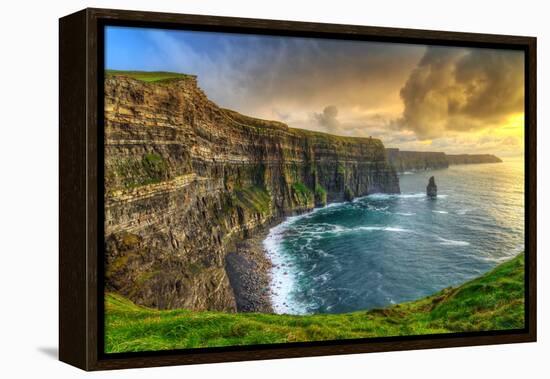 Cliffs of Moher at Sunset, Co. Clare, Ireland-Patryk Kosmider-Framed Premier Image Canvas
