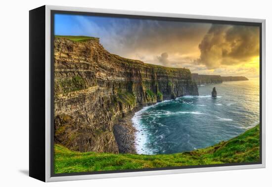 Cliffs of Moher at Sunset, Co. Clare, Ireland-Patryk Kosmider-Framed Premier Image Canvas