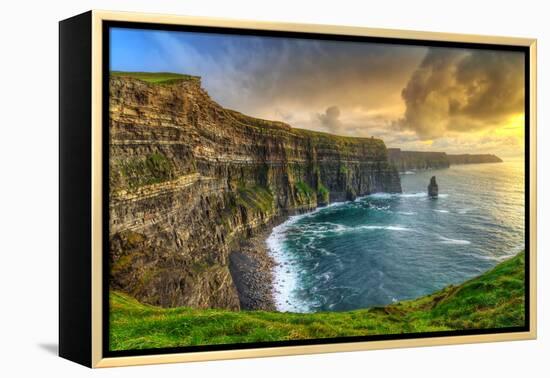 Cliffs of Moher at Sunset, Co. Clare, Ireland-Patryk Kosmider-Framed Premier Image Canvas