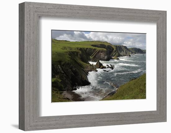 Cliffs Showing Rock Striations and Geological Folding, Pettico Wick, Berwickshire, Scotland, UK-Linda Pitkin-Framed Photographic Print