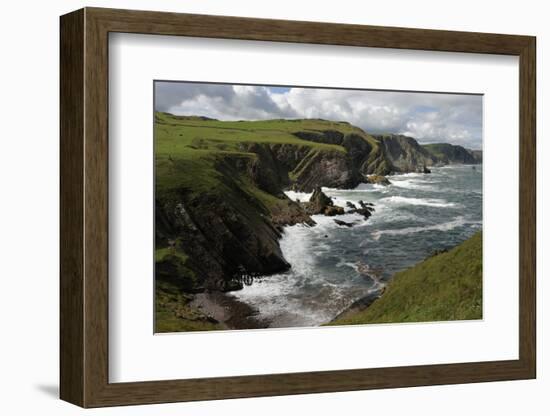 Cliffs Showing Rock Striations and Geological Folding, Pettico Wick, Berwickshire, Scotland, UK-Linda Pitkin-Framed Photographic Print
