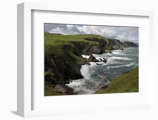 Cliffs Showing Rock Striations and Geological Folding, Pettico Wick, Berwickshire, Scotland, UK-Linda Pitkin-Framed Photographic Print