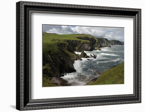 Cliffs Showing Rock Striations and Geological Folding, Pettico Wick, Berwickshire, Scotland, UK-Linda Pitkin-Framed Photographic Print