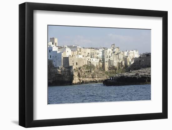 Clifftop Houses, Built onto Rocks, Forming the Harbour of Polignano a Mare-Stuart Forster-Framed Photographic Print