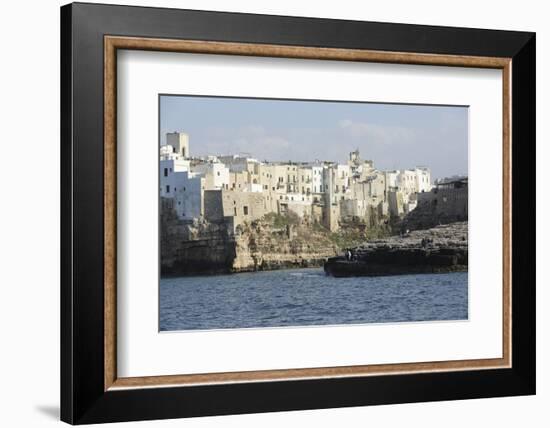 Clifftop Houses, Built onto Rocks, Forming the Harbour of Polignano a Mare-Stuart Forster-Framed Photographic Print