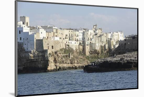 Clifftop Houses, Built onto Rocks, Forming the Harbour of Polignano a Mare-Stuart Forster-Mounted Photographic Print