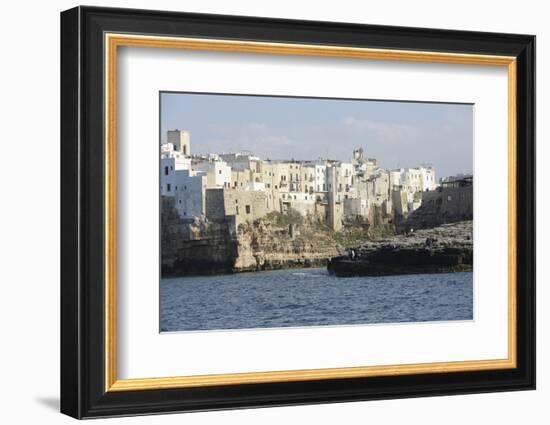 Clifftop Houses, Built onto Rocks, Forming the Harbour of Polignano a Mare-Stuart Forster-Framed Photographic Print