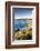 Clifftop View of Porthcothan Bay with Spring Wildflowers, Cornwall, England. Spring-Adam Burton-Framed Photographic Print