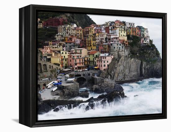 Clifftop Village of Manarola, Cinque Terre, UNESCO World Heritage Site, Liguria, Italy, Europe-Christian Kober-Framed Premier Image Canvas