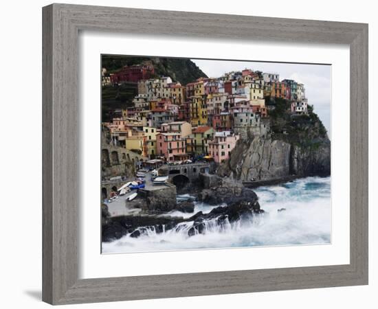 Clifftop Village of Manarola, Cinque Terre, UNESCO World Heritage Site, Liguria, Italy, Europe-Christian Kober-Framed Photographic Print