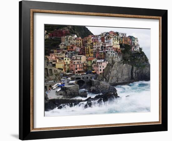 Clifftop Village of Manarola, Cinque Terre, UNESCO World Heritage Site, Liguria, Italy, Europe-Christian Kober-Framed Photographic Print