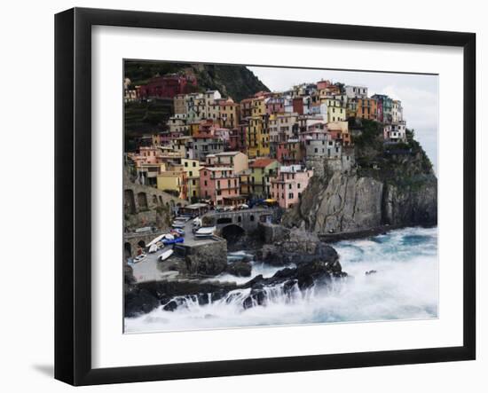 Clifftop Village of Manarola, Cinque Terre, UNESCO World Heritage Site, Liguria, Italy, Europe-Christian Kober-Framed Photographic Print