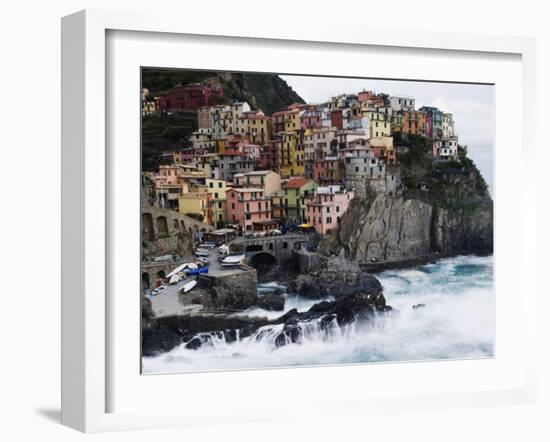 Clifftop Village of Manarola, Cinque Terre, UNESCO World Heritage Site, Liguria, Italy, Europe-Christian Kober-Framed Photographic Print