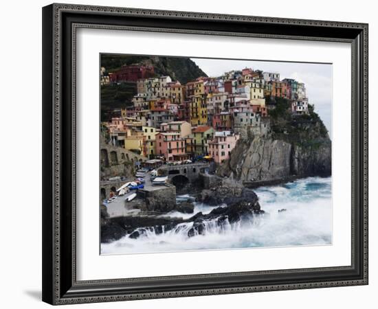 Clifftop Village of Manarola, Cinque Terre, UNESCO World Heritage Site, Liguria, Italy, Europe-Christian Kober-Framed Photographic Print