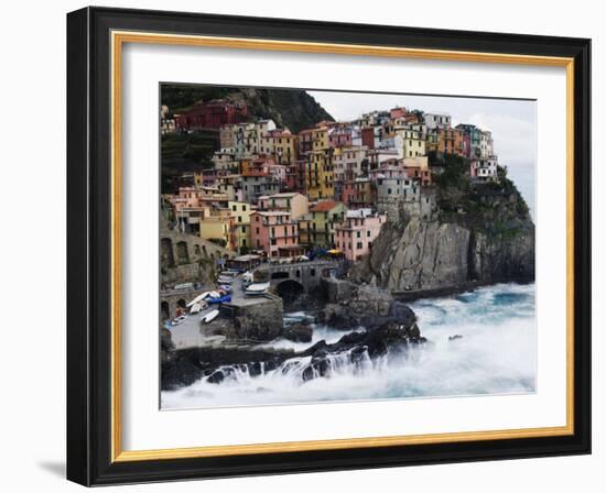 Clifftop Village of Manarola, Cinque Terre, UNESCO World Heritage Site, Liguria, Italy, Europe-Christian Kober-Framed Photographic Print