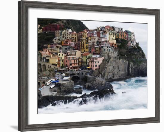 Clifftop Village of Manarola, Cinque Terre, UNESCO World Heritage Site, Liguria, Italy, Europe-Christian Kober-Framed Photographic Print