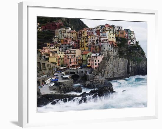 Clifftop Village of Manarola, Cinque Terre, UNESCO World Heritage Site, Liguria, Italy, Europe-Christian Kober-Framed Photographic Print