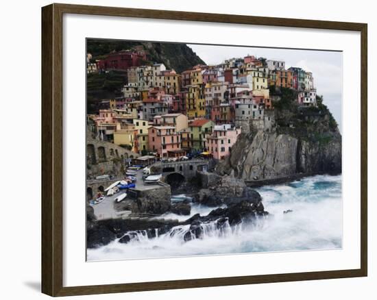 Clifftop Village of Manarola, Cinque Terre, UNESCO World Heritage Site, Liguria, Italy, Europe-Christian Kober-Framed Photographic Print