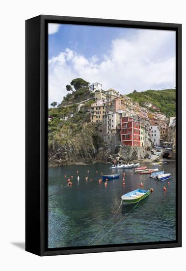 Clifftop Village of Riomaggiore, Cinque Terre, UNESCO World Heritage Site, Liguria, Italy, Europe-Gavin Hellier-Framed Premier Image Canvas