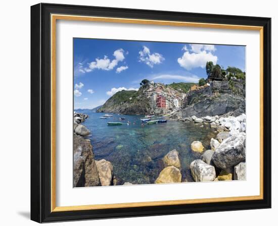 Clifftop Village of Riomaggiore, Cinque Terre, UNESCO World Heritage Site, Liguria, Italy, Europe-Gavin Hellier-Framed Photographic Print