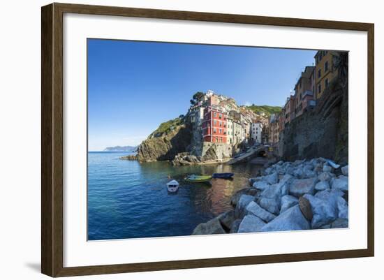 Clifftop Village of Riomaggiore, Cinque Terre, UNESCO World Heritage Site, Liguria, Italy, Europe-Gavin Hellier-Framed Photographic Print