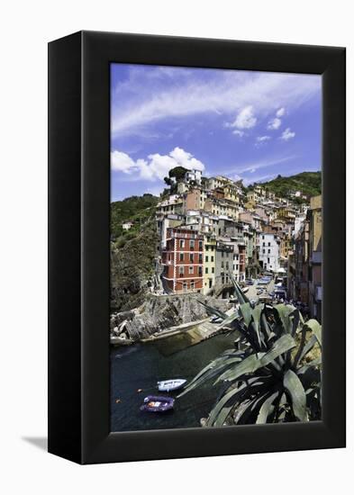 Clifftop Village of Riomaggiore, Cinque Terre, UNESCO World Heritage Site, Liguria, Italy, Europe-Gavin Hellier-Framed Premier Image Canvas