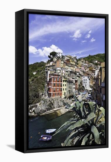 Clifftop Village of Riomaggiore, Cinque Terre, UNESCO World Heritage Site, Liguria, Italy, Europe-Gavin Hellier-Framed Premier Image Canvas