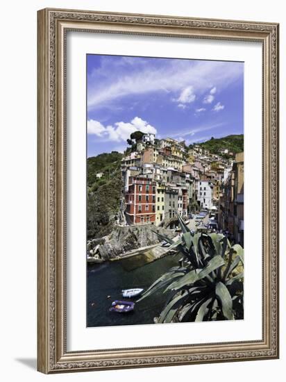 Clifftop Village of Riomaggiore, Cinque Terre, UNESCO World Heritage Site, Liguria, Italy, Europe-Gavin Hellier-Framed Photographic Print