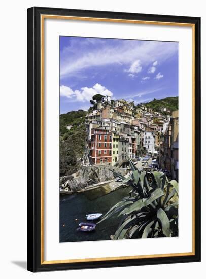 Clifftop Village of Riomaggiore, Cinque Terre, UNESCO World Heritage Site, Liguria, Italy, Europe-Gavin Hellier-Framed Photographic Print