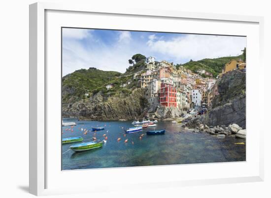 Clifftop Village of Riomaggiore, Cinque Terre, UNESCO World Heritage Site, Liguria, Italy, Europe-Gavin Hellier-Framed Photographic Print