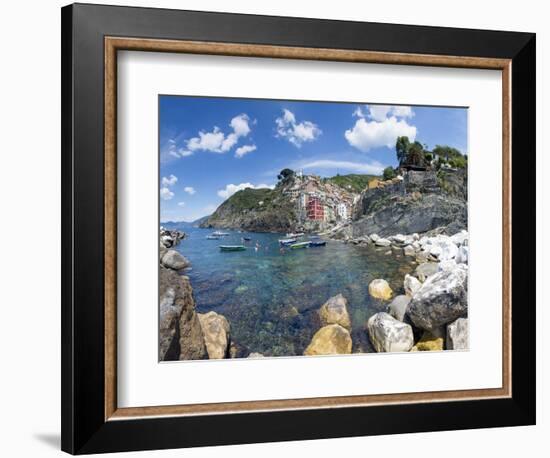 Clifftop Village of Riomaggiore, Cinque Terre, UNESCO World Heritage Site, Liguria, Italy, Europe-Gavin Hellier-Framed Photographic Print