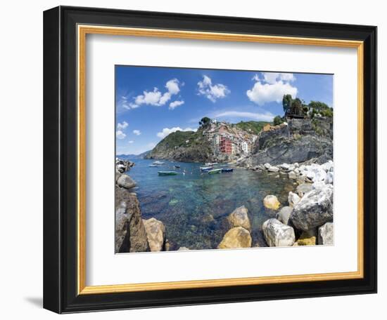 Clifftop Village of Riomaggiore, Cinque Terre, UNESCO World Heritage Site, Liguria, Italy, Europe-Gavin Hellier-Framed Photographic Print