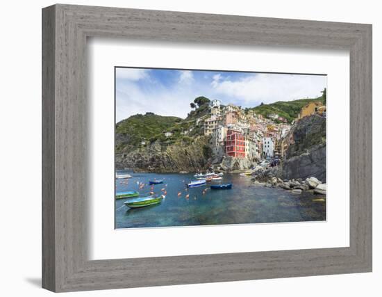 Clifftop Village of Riomaggiore, Cinque Terre, UNESCO World Heritage Site, Liguria, Italy, Europe-Gavin Hellier-Framed Photographic Print