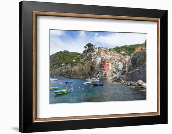 Clifftop Village of Riomaggiore, Cinque Terre, UNESCO World Heritage Site, Liguria, Italy, Europe-Gavin Hellier-Framed Photographic Print