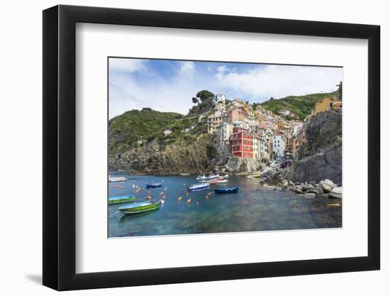 Clifftop Village of Riomaggiore, Cinque Terre, UNESCO World Heritage Site, Liguria, Italy, Europe-Gavin Hellier-Framed Photographic Print